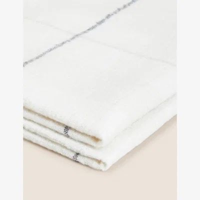 Marks & Spencer M&S Faux Mohair Checked Throw - Cream Mix, Cream Mix