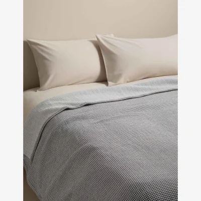Marks & Spencer M&S Cotton Rich Gingham Bedspread Charcoal