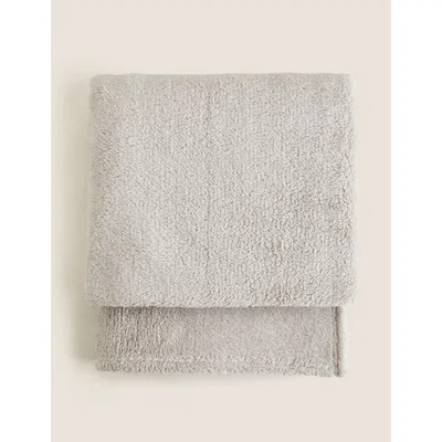 Marks & Spencer M&S Fleece Sparkle Throw - Dark Grey, Dark Grey