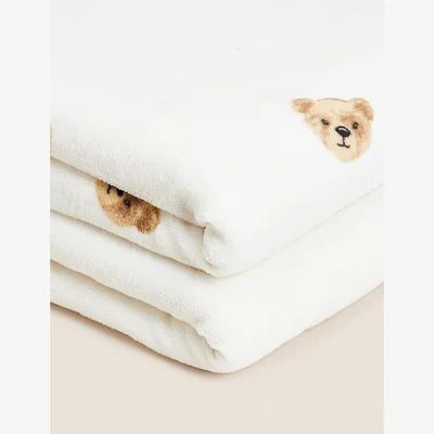 Marks & Spencer Spencer Bear™ Borg Fleece Throw - Ecru Mix, Ecru Mix
