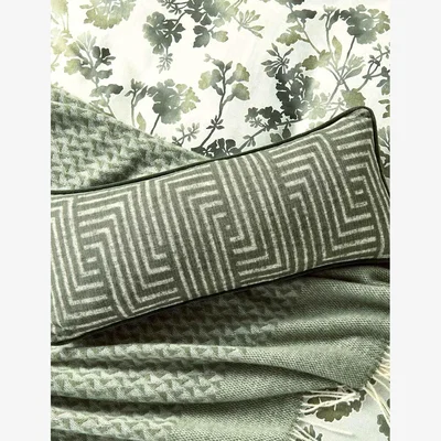 Marks & Spencer Bedeck Of Belfast Pure Wool Yoko Geometric Throw - Large - Green, Green
