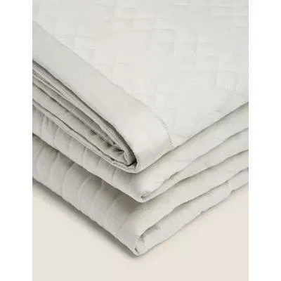 Marks & Spencer M&S Satin Quilted Throw - XL - Grey, Grey