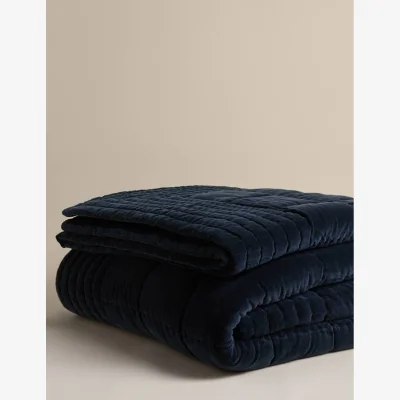 Marks & Spencer M&S Pure Cotton Velvet Bedspread Navy