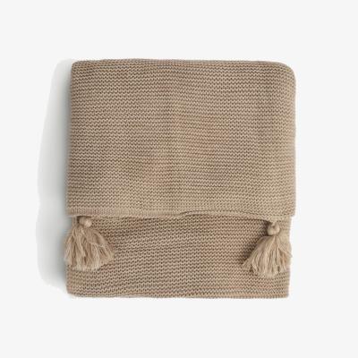 Marks & Spencer M&S Collection Knitted Tassel Throw - Stone, Stone,Dark Green,Navy,Cream,Rust,Neutral