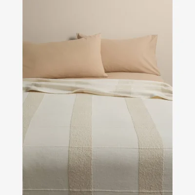 Marks & Spencer M&S Pure Cotton Woven Boucle Bedspread Linen