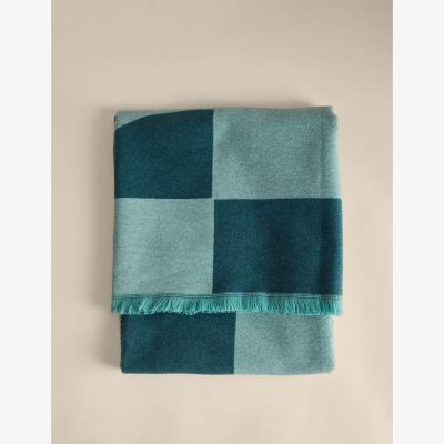 Marks & Spencer M&S Collection Geometric Fringed Throw - Blue Mix, Blue Mix