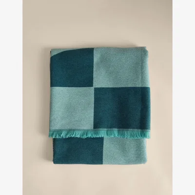 Marks & Spencer M&S Collection Geometric Fringed Throw - Blue Mix, Blue Mix