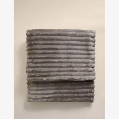 Marks & Spencer M&S Collection Fleece Ribbed Throw - MED - Grey, Chocolate,Grey,Olive,Cream,Navy,Neutral