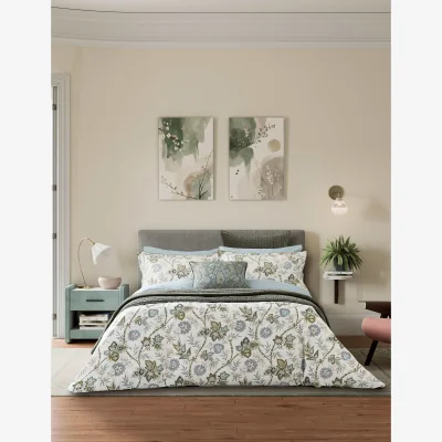 Marks & Spencer Bedeck of Belfast Velvet Reya Emira Quilted Throw Olive