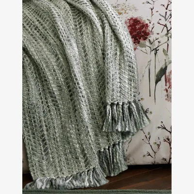 Marks & Spencer LAURA ASHLEY HOME Cotton Blend Liberton Throw Green Mix