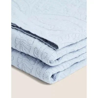 Marks & Spencer M&S Quilted Pinsonic Bedspread - Large - Chambray, Chambray,Neutral