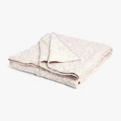 Marks & Spencer M&S X Fired Earth Pure Cotton Ikat Geometric Bedspread - MED - Malm, Malm,Blue Mix