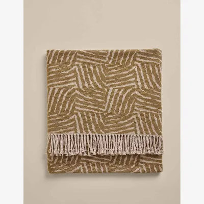 Marks & Spencer M&S Cotton Rich Geometric Throw Moss