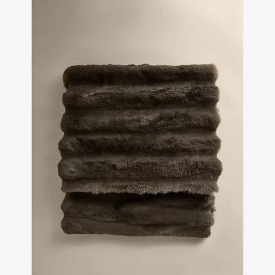 Marks & Spencer M&S Ribbed Chunky Adult Throw Khaki