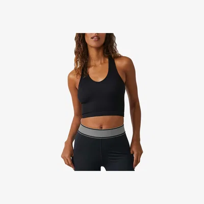 Marks & Spencer FP Movement Free Throw Racer Back Longline Crop Top Black