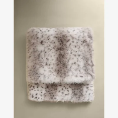 Marks & Spencer M&S Faux Fur Animal Spot Throw Dove
