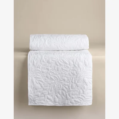 Marks & Spencer M&S Pure Cotton Floral Bedspread White