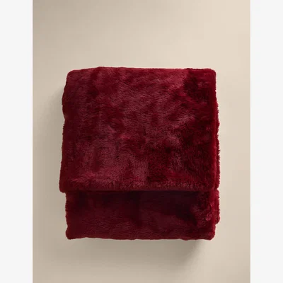 Marks & Spencer M&S Supersoft Faux Fur Large Throw Deep Red