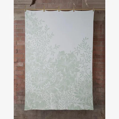 Marks & Spencer William Morris At Home Pure Cotton Chrysanthemum Knitted Throw - Sage, Sage
