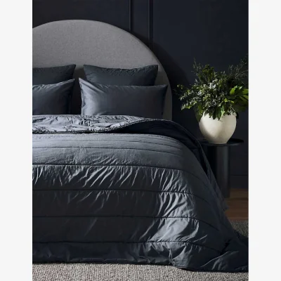 Marks & Spencer Bedfolk Pure Cotton Quilted Throw Navy