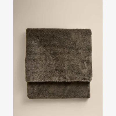 Marks & Spencer M&S Supersoft Faux Fur Large Throw Khaki