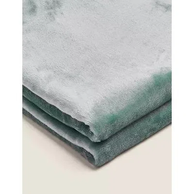 Marks & Spencer M&S Fleece Throw - Small - Duck Egg, Duck Egg,Navy,Ochre,Charcoal