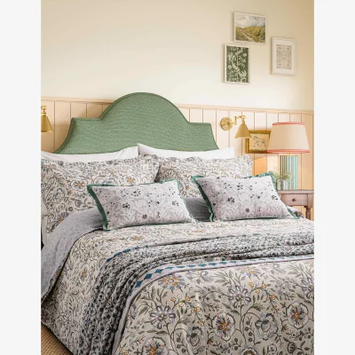 Marks & Spencer Joules Country Tiles Pure Cotton Geometric Throw Green Mix