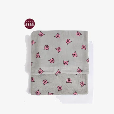 Marks & Spencer Percy Pig™ Borg Fleece Large Throw - Grey Mix, Grey Mix