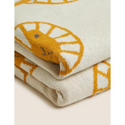 Marks & Spencer M&S  Pure Cotton Lion Throw - Ochre, Ochre