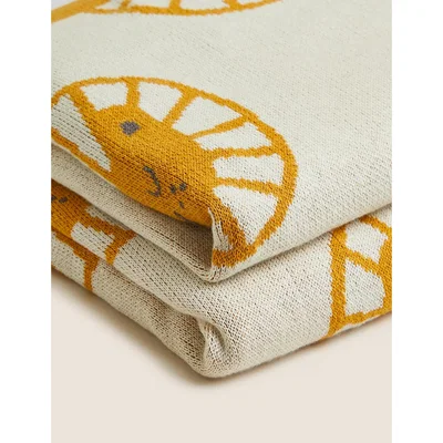 Marks & Spencer M&S  Pure Cotton Lion Throw - Ochre, Ochre