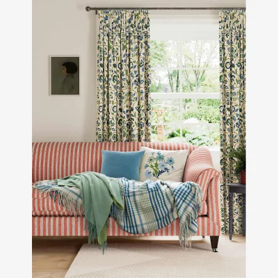 Marks & Spencer Piglet In Bed Wool Blend Checked Throw Green Mix