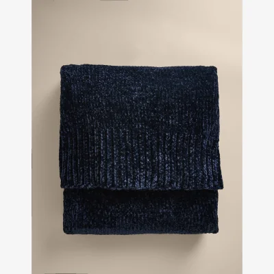 Marks & Spencer M&S Chenille Knitted Throw Navy