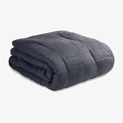 Made in Design Bedspread 90 x 220 cm - / 90 x 220 cm - Quilted / Washed linen by Au Printemps Paris Grey