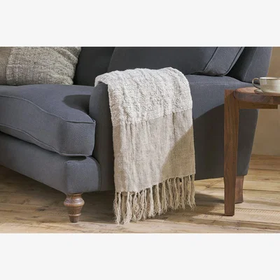 Nkuku Nkuku Puli Recycled Linen Throw | Textiles | Natural