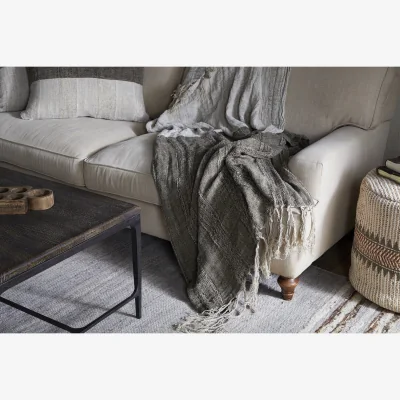 Nkuku nkuku Munir Linen Throw | Textiles | Charcoal