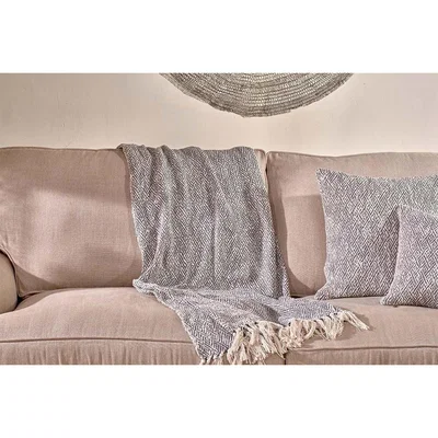 Nkuku Nkuku Kunvar Recycled Cotton Throw | Textiles | Natural/Black