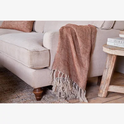 Nkuku nkuku Kana Linen Throw | Textiles | Rust