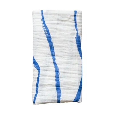 Nordic Nest Fine Little Day Våg muslin throw 120x120 cm Blue