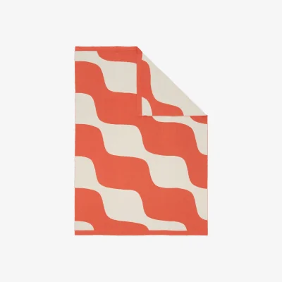 Nordic Nest Marimekko Taifuuni throw Off white-orange red 140x180 cm