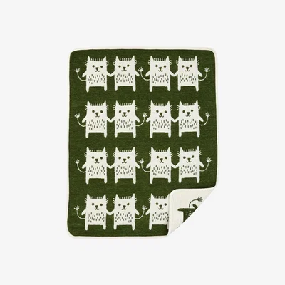 Nordic Nest Little me chenille blanket green