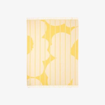 Nordic Nest Marimekko Vesi Unikko wool throw 140x180 cm Spring yellow-ecru