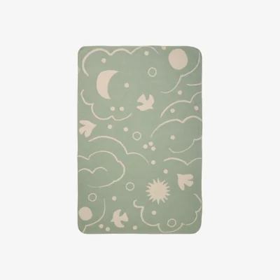 Nordic Nest Ferm Living Skye blanket Tea green-parchment 80x120 cm