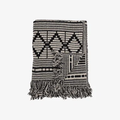 Nordic Nest Bloomingville throw recycled cotton 130x160 cm black