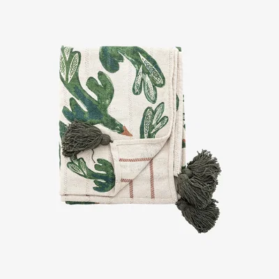 Nordic Nest Bloomingville Birdliva throw Multi 160x130 cm