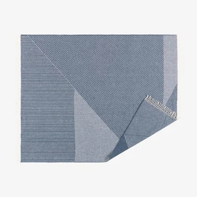 Nordic Nest NJRD Stripes wool throw 130x185 cm Blue