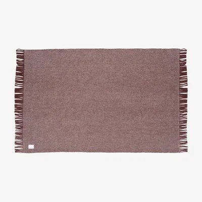 Nordic Nest Scandi Living Sandstone wool throw 130x180 cm Burgundy