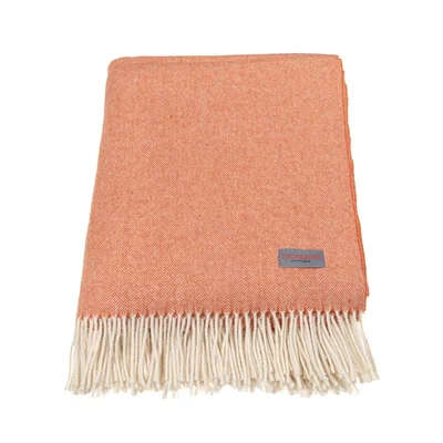 Nordic Nest Stackelbergs Recycled Lambswool throw Orange & white