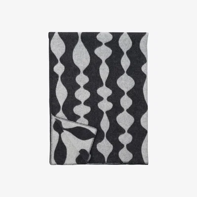 Nordic Nest Margaret rose wool throw black