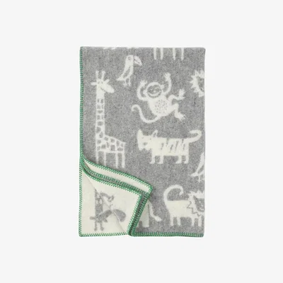 Nordic Nest Jungle wool blanket grey