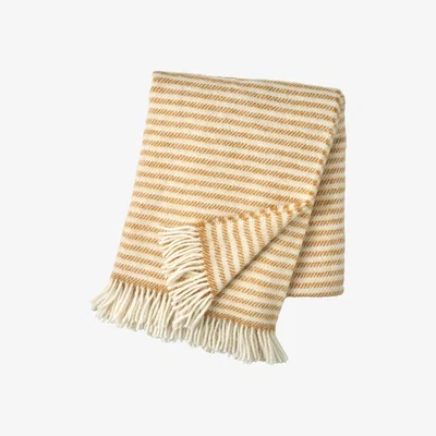 Nordic Nest Tidal wool throw 130x180 cm Mustard